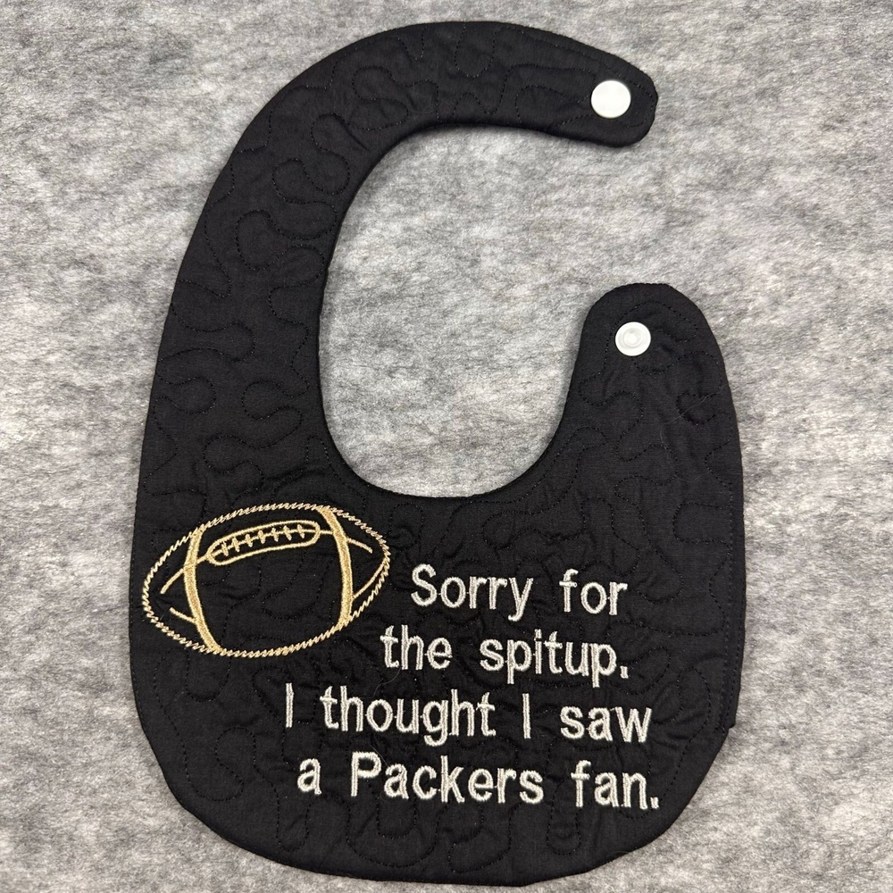 Handmade NFL Eagles Fans Baby Bib Quilted Football Design One‑of‑a‑Kind Gift - Picture 4 of 6